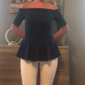 Denim peplum top